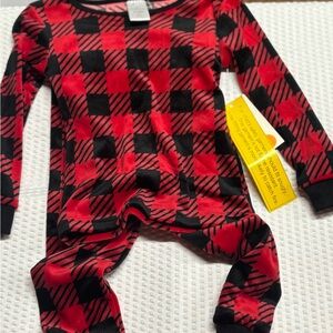 Modern Kids Plaid Red and Black Kids Pajamas Size 2T NWT